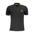 Gianmarco Venturi black cotton men's polo shirt with collar and short sleeves, casual and stylish for everyday wear.