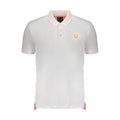 White cotton men's polo shirt by Gianmarco Venturi, featuring a classic collar and short sleeves.