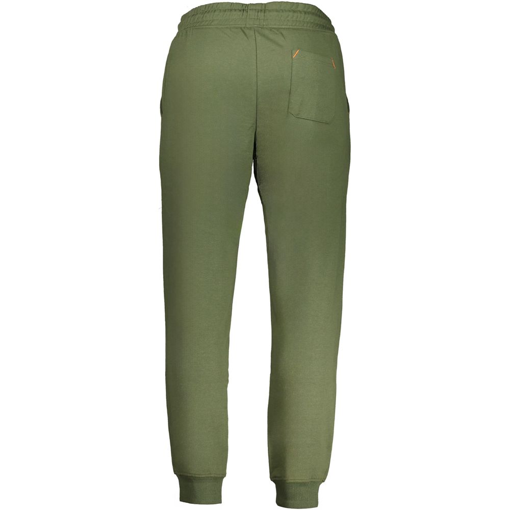 Gianmarco Venturi Verde cotton men's tracksuit pants with elastic waistband and side pockets, casual athletic style.