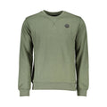 Gianmarco Venturi Verde cotton men's sweatshirt with round neckline and long sleeves, casual style and comfortable fit.