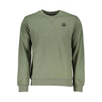 Gianmarco Venturi Verde cotton men's sweatshirt with round neckline and long sleeves, casual style and comfortable fit.