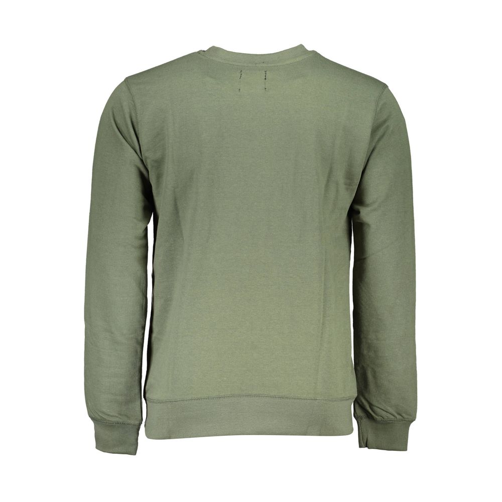 Gianmarco Venturi Verde cotton men's sweatshirt with a classic crewneck and long sleeves, featuring a comfortable fit and stylish design.