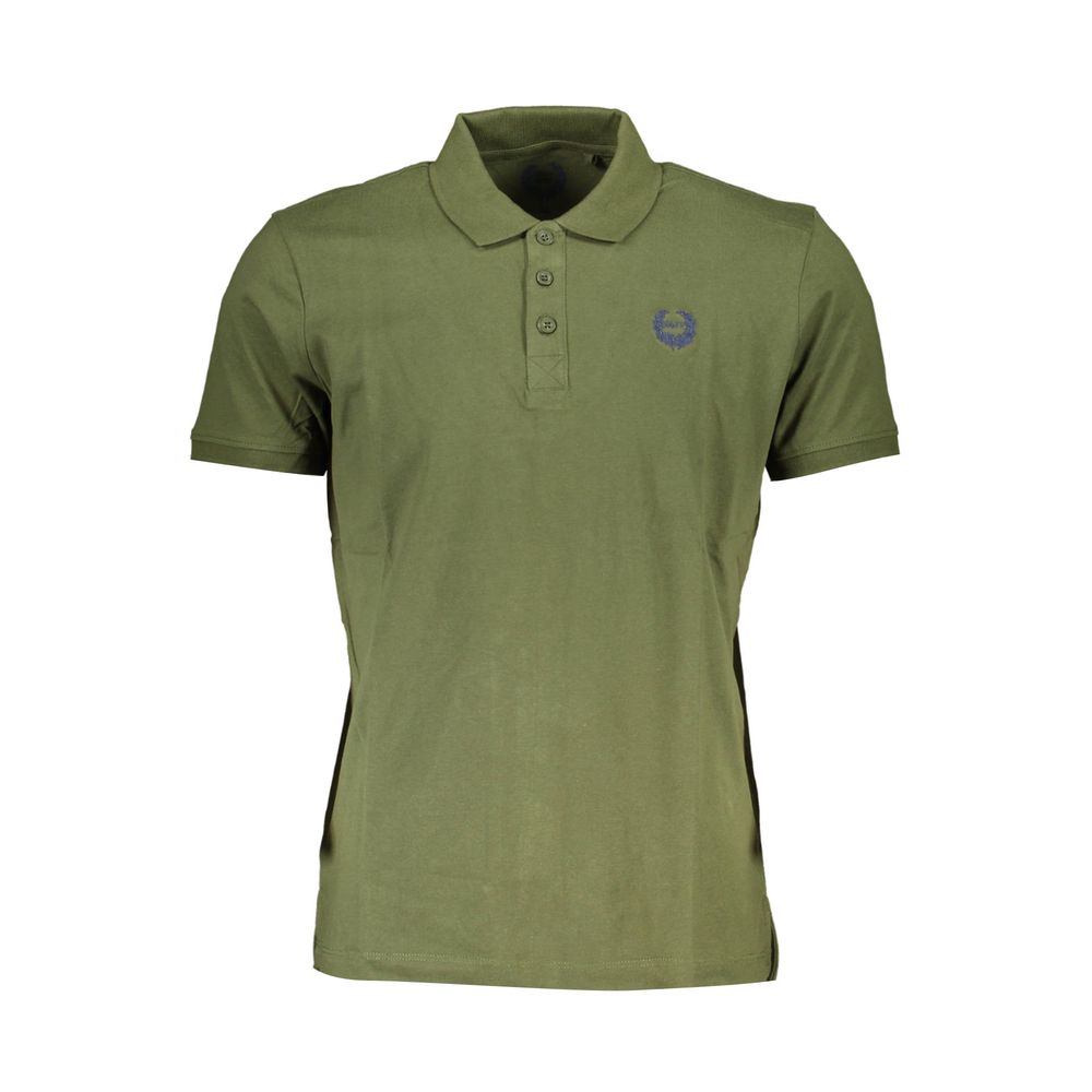 Gianmarco Venturi Verde cotton men's polo shirt with a classic collar and short sleeves, displayed on a plain background.