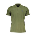 Gianmarco Venturi Verde cotton men's polo shirt with a classic collar and short sleeves, displayed on a plain background.