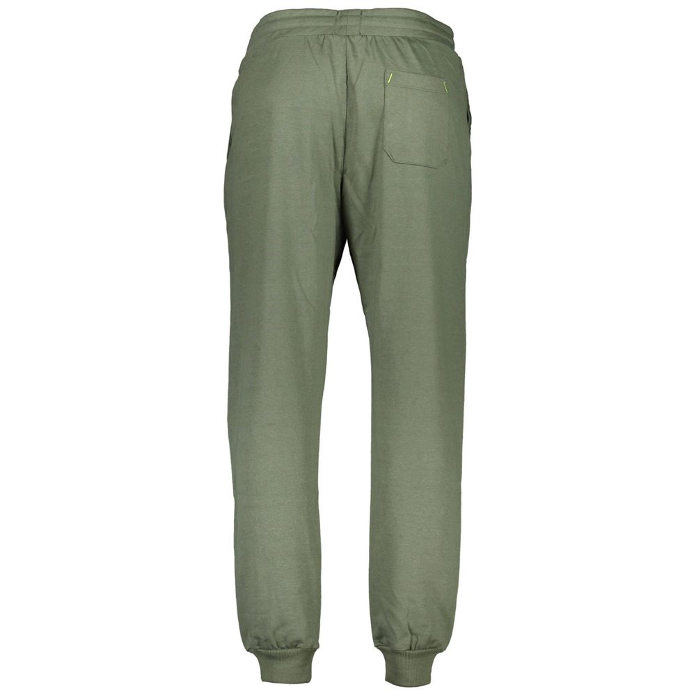 Gianmarco Venturi Verde cotton men's track pants with elastic waistband and side pockets, casual athletic style.
