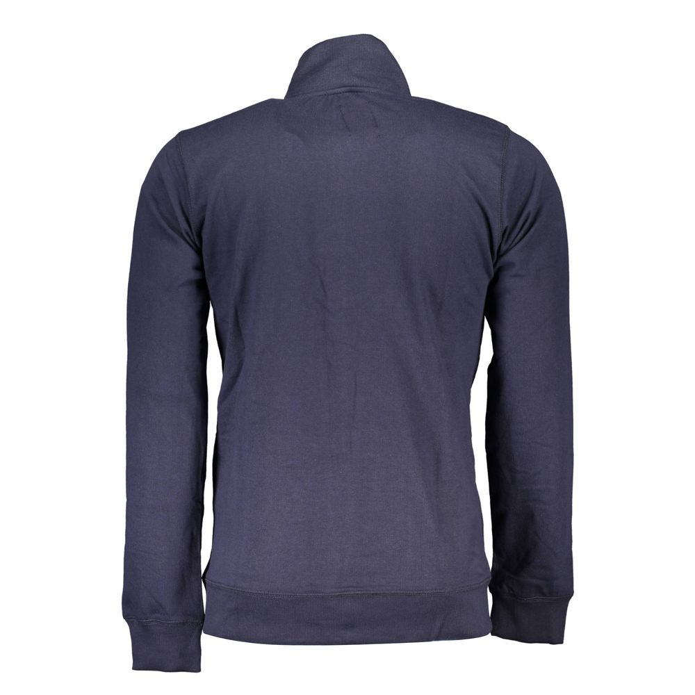 Blue cotton men's sweatshirt by Gianmarco Venturi featuring a classic crewneck and comfortable fit.