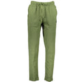 Gianmarco Venturi Verde cotton men's sport trousers, front view showing tailored fit and casual style.