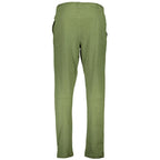 Gianmarco Venturi Verde cotton men's sport trousers, showcasing a relaxed fit and green fabric with front pockets and waistband.