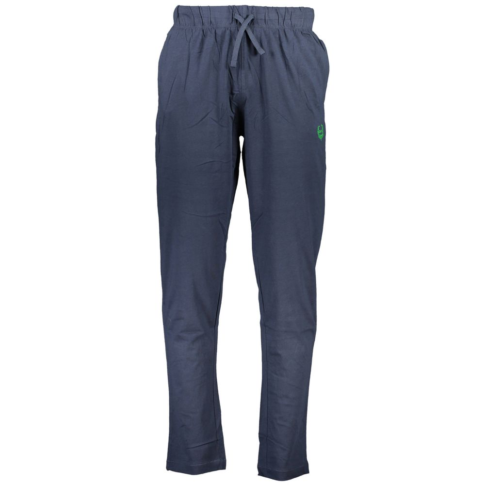 Gianmarco Venturi blue cotton men's track pants with elastic waistband and side pockets, casual athletic wear.