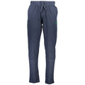 Gianmarco Venturi blue cotton men's track pants with elastic waistband and side pockets, casual athletic wear.