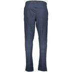 Blue cotton men's track pant by Gianmarco Venturi, featuring a comfortable fit and sporty design, shown on a model.