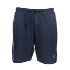 Blue cotton men's track pants by Gianmarco Venturi, shown with a relaxed fit and elastic waistband.
