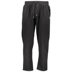 Gianmarco Venturi black cotton men's sweatpants laid flat, showing the relaxed fit and soft fabric.