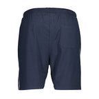 Blue cotton men's track pant by Gianmarco Venturi, showing the relaxed fit and elastic waistband.
