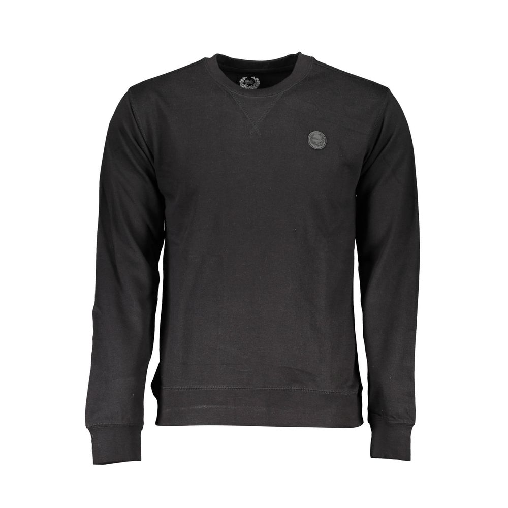 Black cotton men's sweatshirt by Gianmarco Venturi, featuring a comfortable fit and stylish design.
