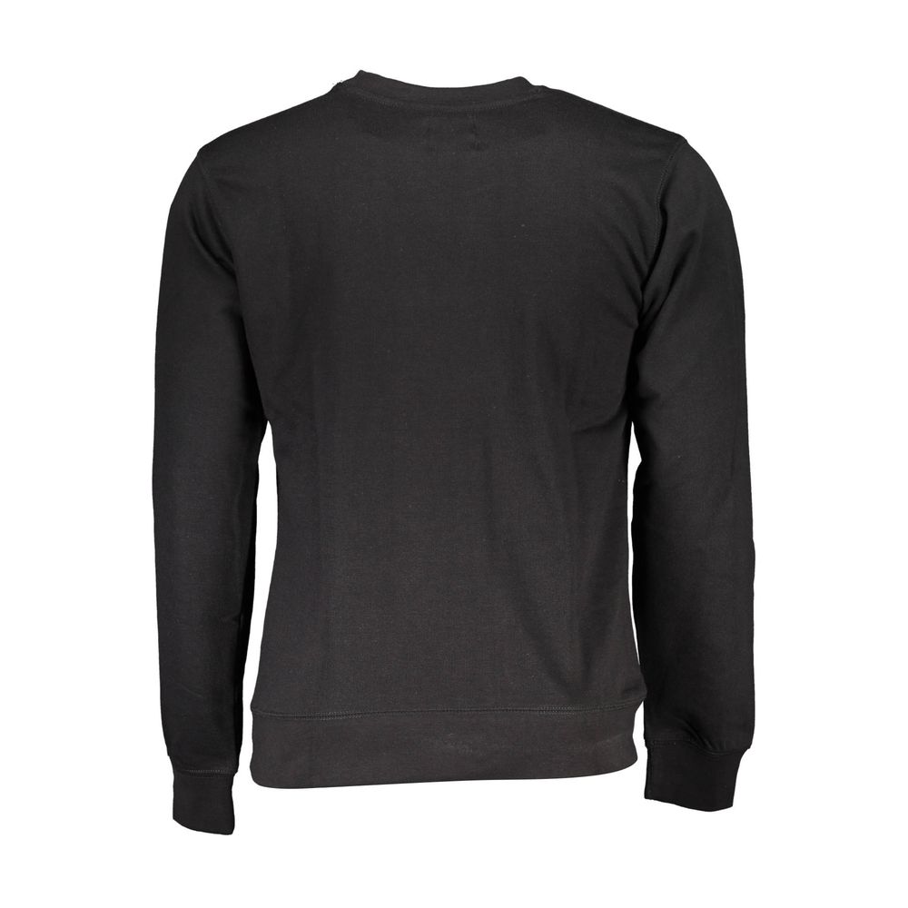 Black cotton men's sweatshirt by Gianmarco Venturi with a comfortable fit and minimalist design.