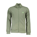 Gianmarco Venturi Verde cotton men's sweatshirt with crew neck and long sleeves, casual style, shown on a plain background.