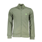 Gianmarco Venturi Verde cotton men's sweatshirt with crew neck and long sleeves, casual style, shown on a plain background.