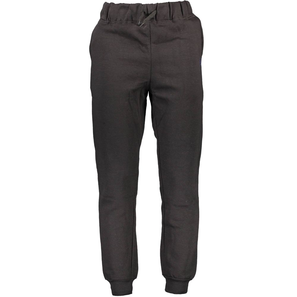 Gianmarco Venturi black polyester men's joggers with elastic waistband and tapered fit, casual athletic style.