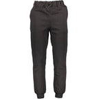 Gianmarco Venturi black polyester men's joggers with elastic waistband and tapered fit, casual athletic style.