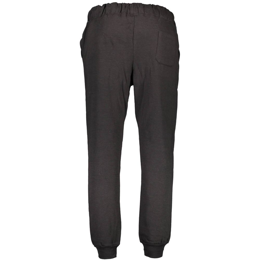 Black polyester men's joggers by Gianmarco Venturi featuring a relaxed fit and elastic waistband.