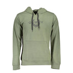 Gianmarco Venturi Verde cotton men's hoodie with front pocket and hood, casual style, shown in green fabric.