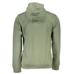 Gianmarco Venturi Verde cotton men's hoodie with long sleeves and front pocket, casual and comfortable clothing.