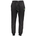 Black cotton men's track pants by Gianmarco Venturi, featuring a comfortable fit and athletic style.
