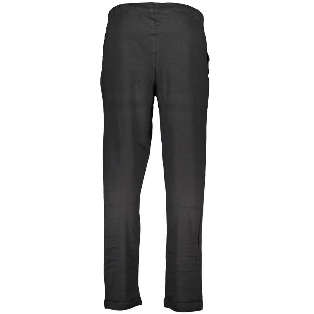 Gianmarco Venturi black cotton men's trousers featuring a tailored fit and classic design, displayed on a neutral background.