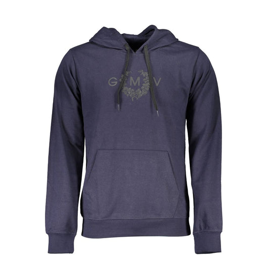 Gianmarco Venturi Blue Cotton Men Hoodie Gianmarco Venturi