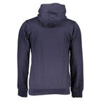 Blue cotton men's hoodie by Gianmarco Venturi, featuring a comfortable fit and casual style.