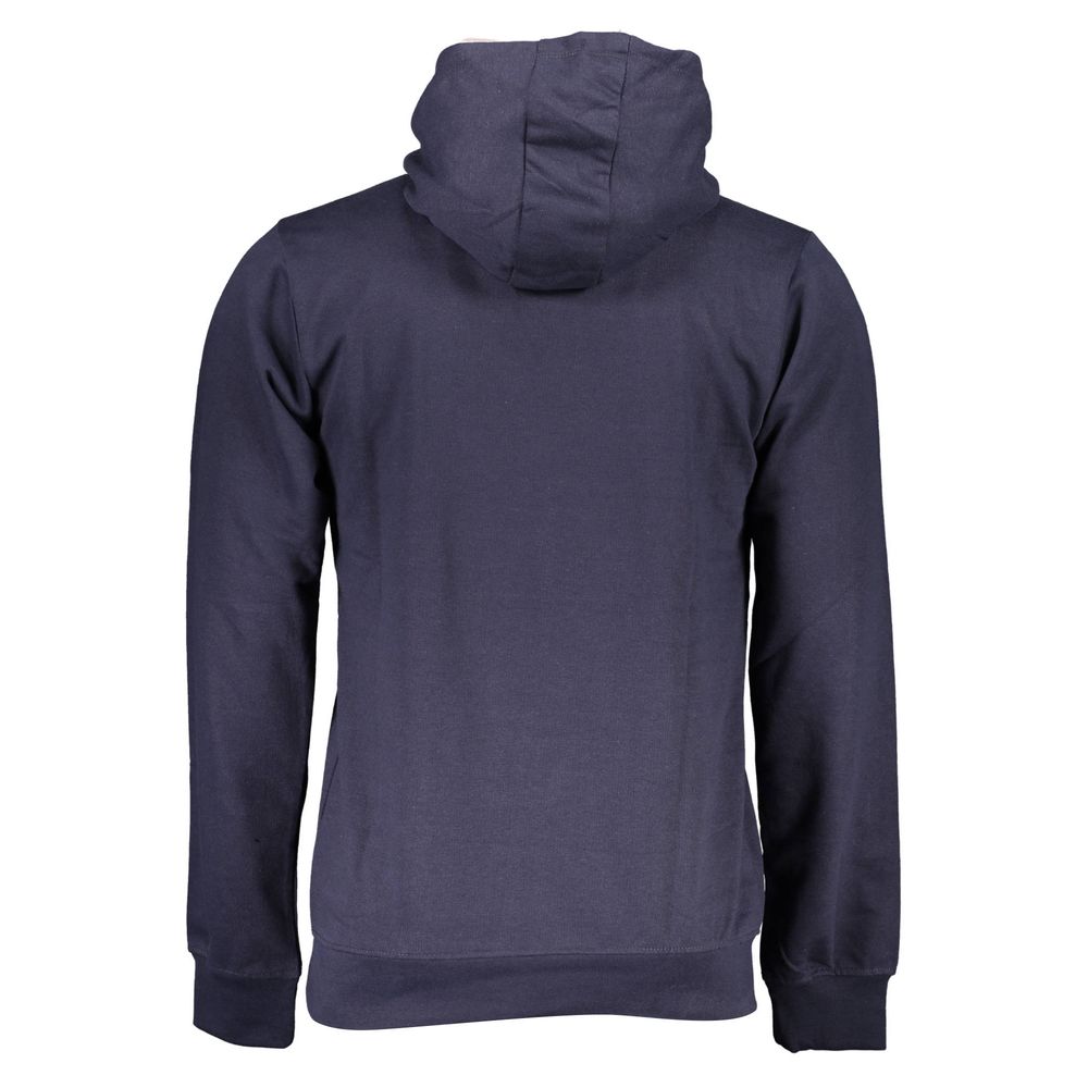 Blue cotton men's hoodie by Gianmarco Venturi, featuring a comfortable fit and casual style.