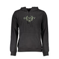 Gianmarco Venturi Nero cotton men's sweatshirt with a crew neck and long sleeves, casual and comfortable for everyday wear.
