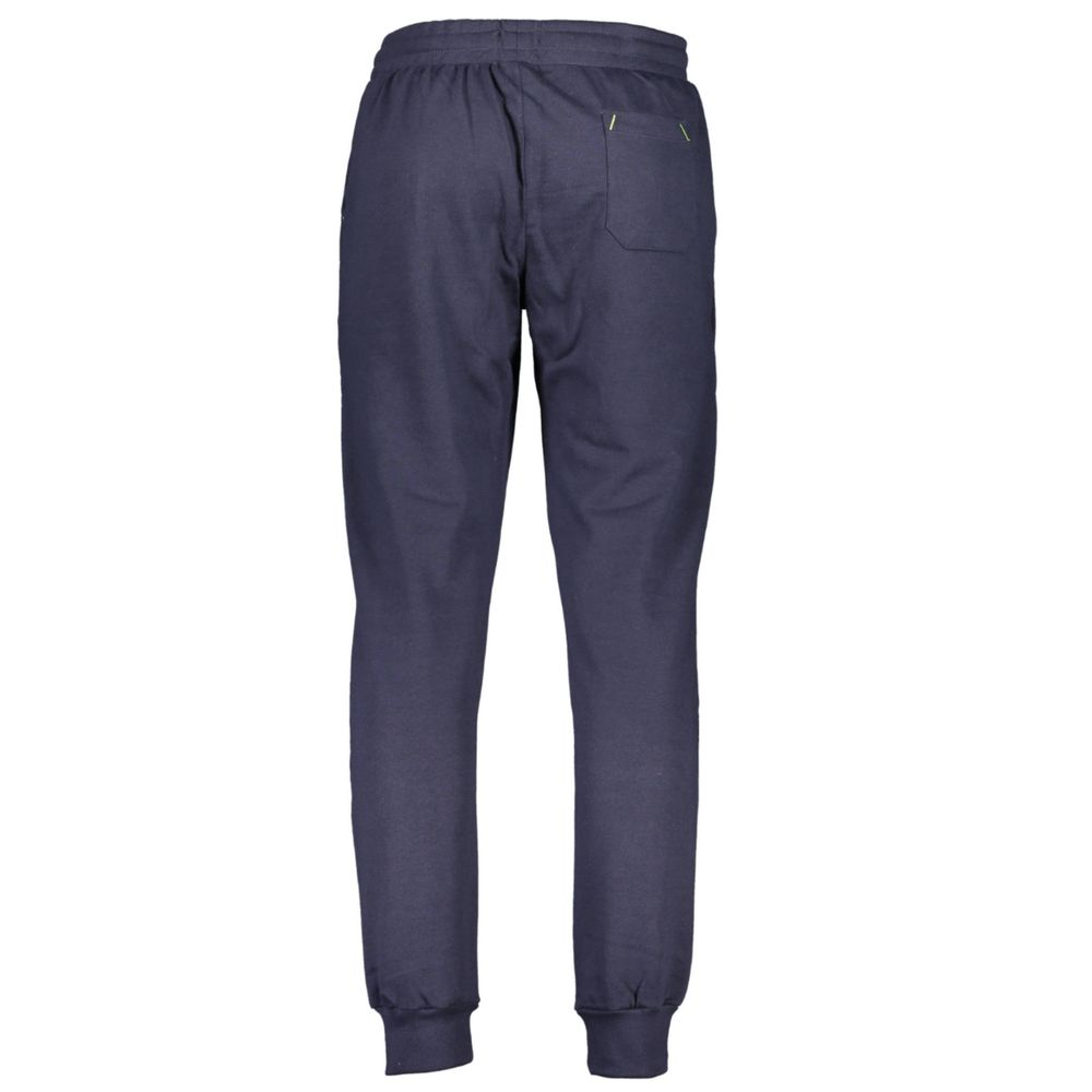 Gianmarco Venturi Blu cotton men's sweatpant with elastic waistband and relaxed fit, shown on a neutral background.