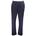 Blue cotton men's sweatpant by Gianmarco Venturi, relaxed fit with elastic waistband and cuffs, casual loungewear style.
