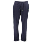 Blue cotton men's sweatpant by Gianmarco Venturi, relaxed fit with elastic waistband and cuffs, casual loungewear style.