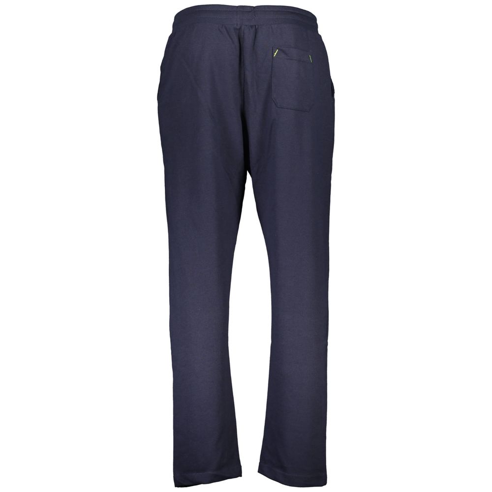 Blue cotton men's sweatpant by Gianmarco Venturi with a relaxed fit and elastic waistband, shown laid flat.