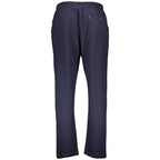 Blue cotton men's sweatpant by Gianmarco Venturi with a relaxed fit and elastic waistband, shown laid flat.