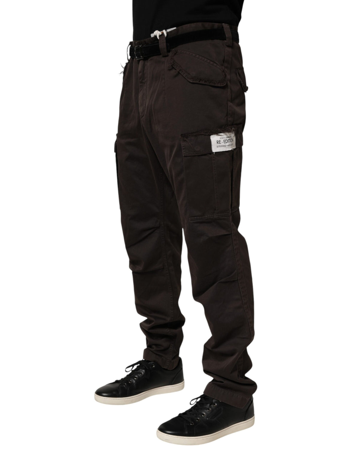 Dolce & Gabbana Brown Re- Edition Cotton Men Cargo Pants Dolce & Gabbana