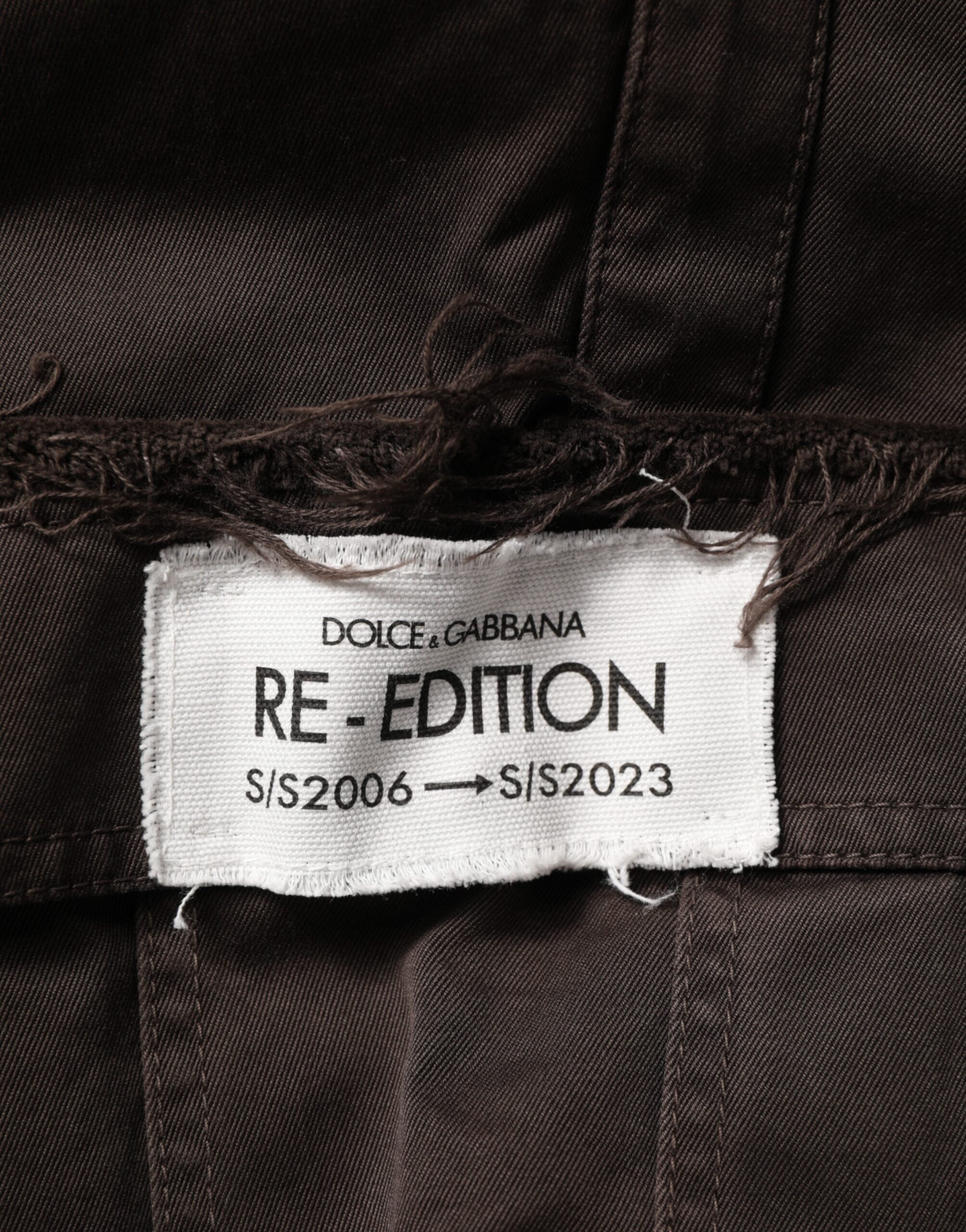 Dolce & Gabbana Brown Re- Edition Cotton Men Cargo Pants Dolce & Gabbana