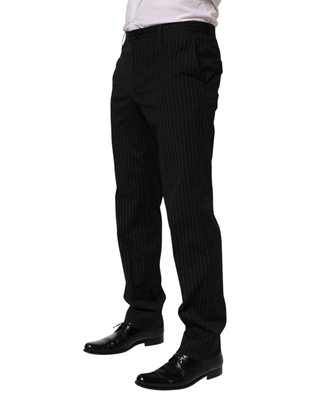 Dolce & Gabbana Black Striped Dress Formal Men Trouser Pants - Eljoys Fashion 