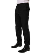 Dolce & Gabbana Black Striped Dress Formal Men Trouser Pants - Eljoys Fashion 