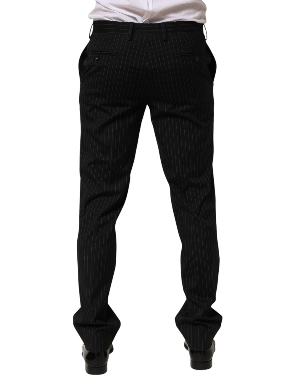 Dolce & Gabbana Black Striped Dress Formal Men Trouser Pants - Eljoys Fashion 