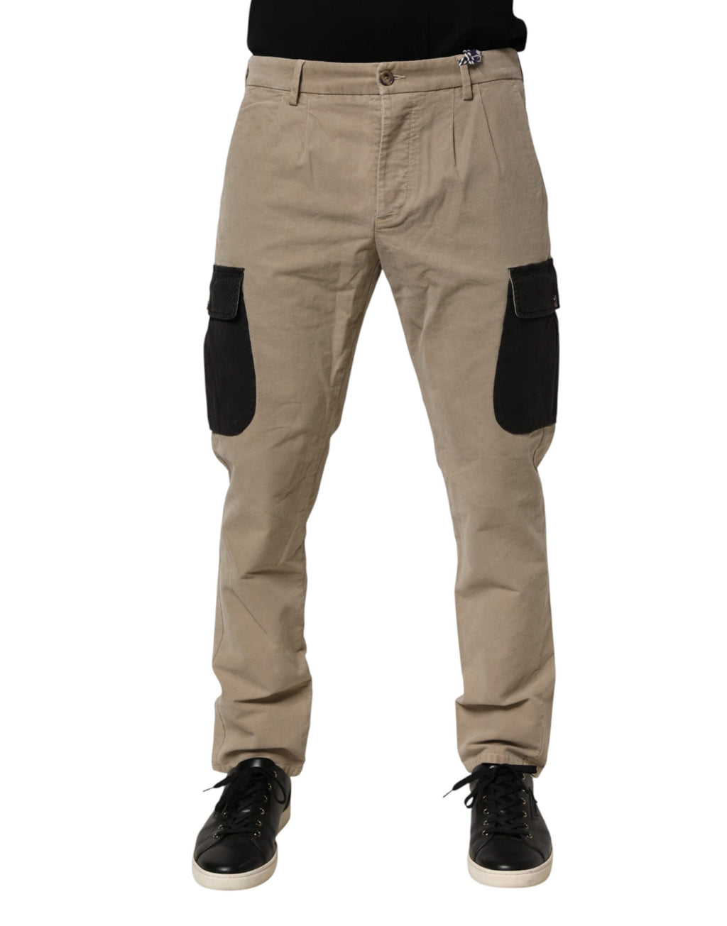 AT.P.CO Beige Mid Waist Skinny Men Cargo Chino Trouser Pants - Eljoys Fashion 