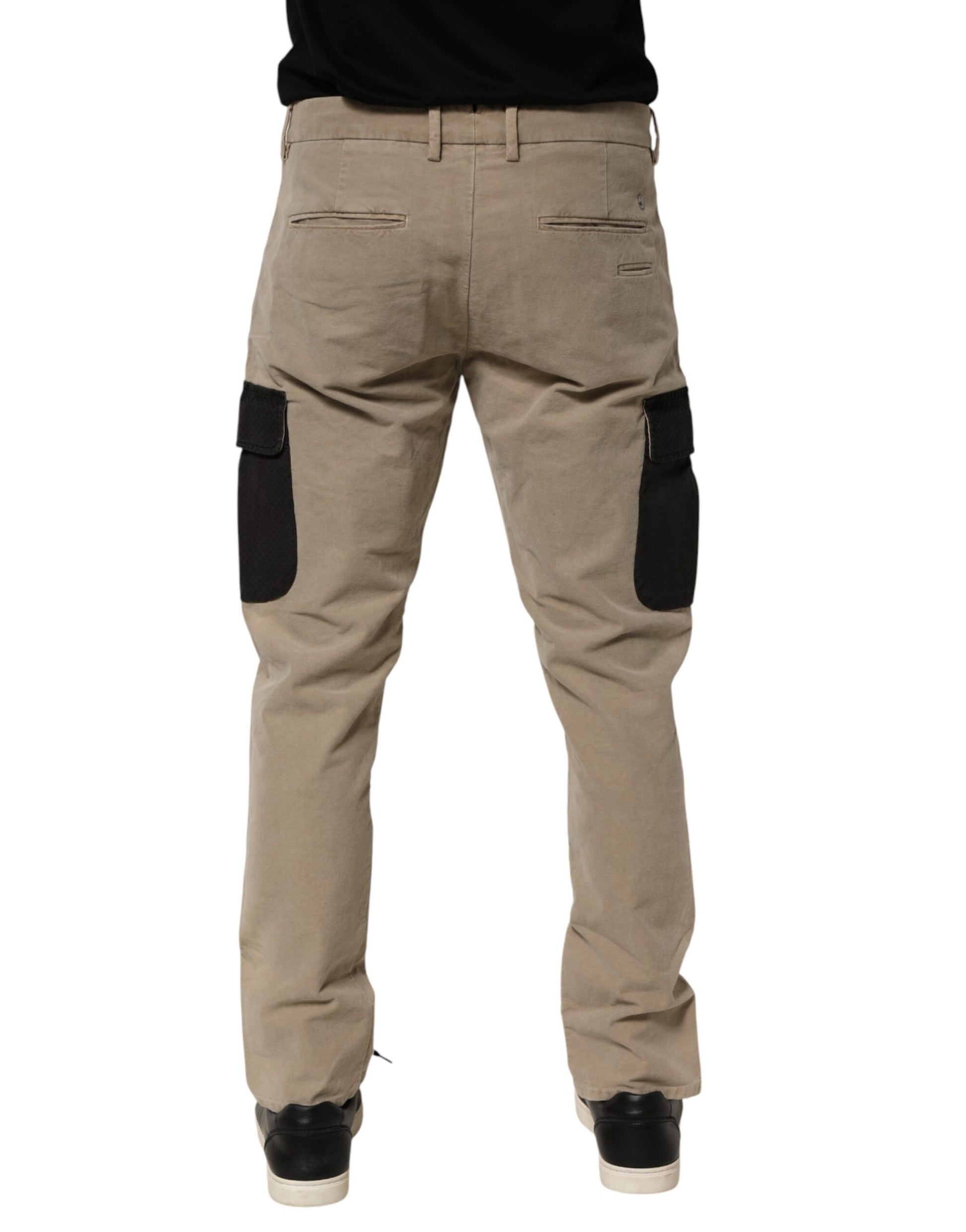 AT.P.CO Beige Mid Waist Skinny Men Cargo Chino Trouser Pants AT.P.CO