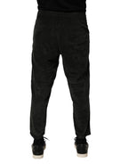 Dondup Black Mid Waist Cropped Corduroy Men Trouser Pants - Eljoys Fashion 