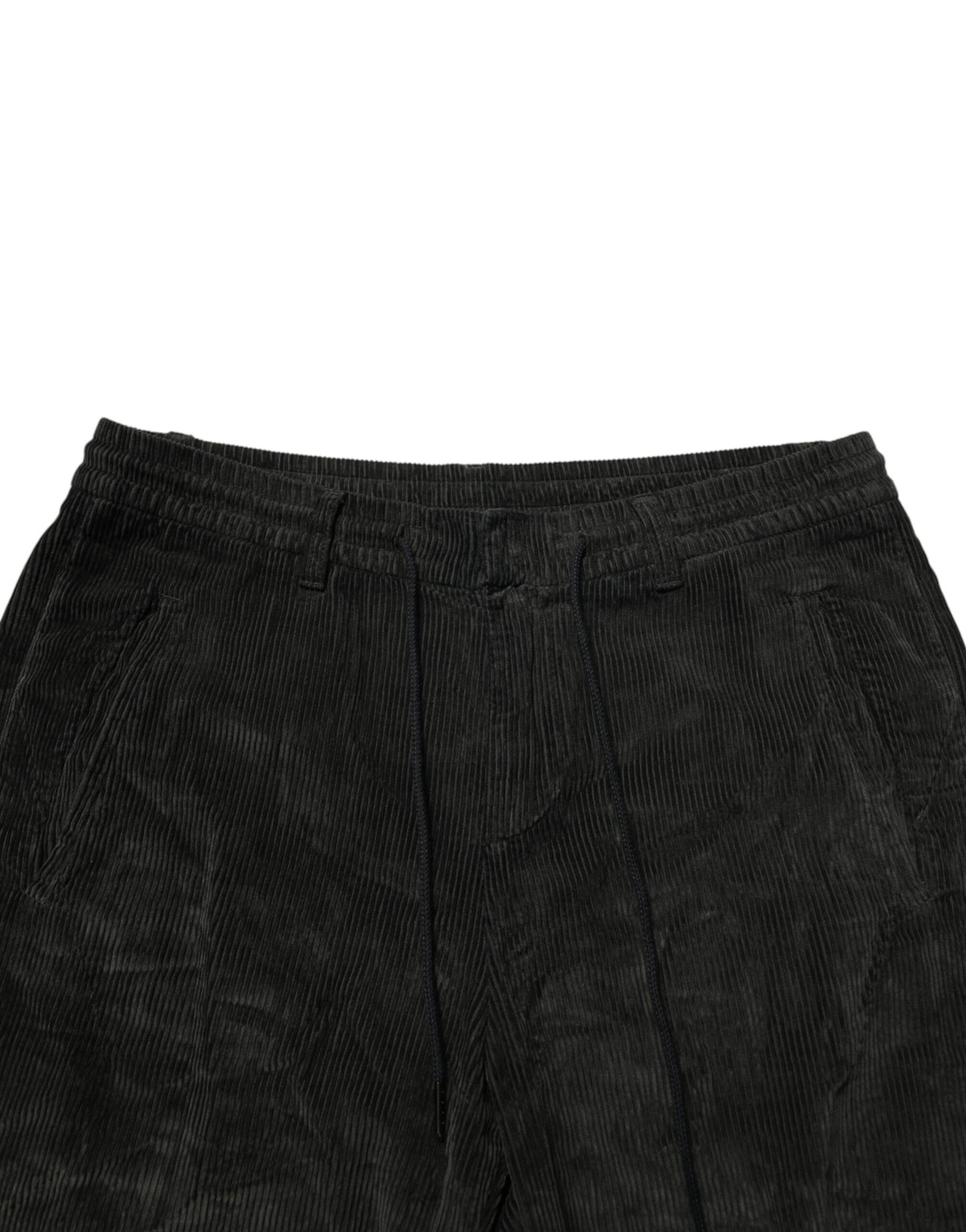 Dondup Black Mid Waist Cropped Corduroy Men Trouser Pants Dondup