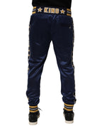 Dolce & Gabbana Blue Nylon Jogger Mid Waist Trouser Pants - Eljoys Fashion 