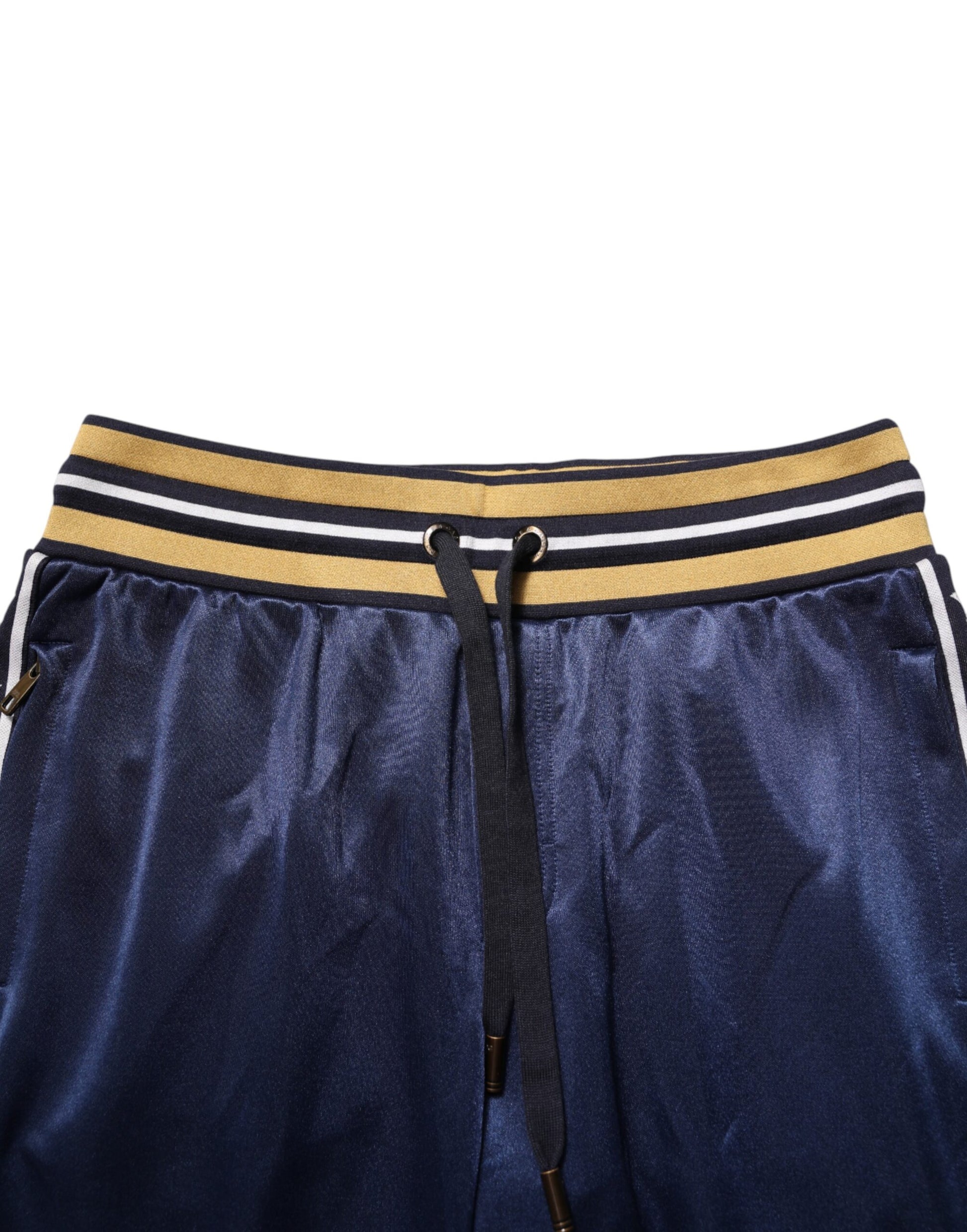Dolce & Gabbana Blue Nylon Jogger Mid Waist Trouser Pants Dolce & Gabbana