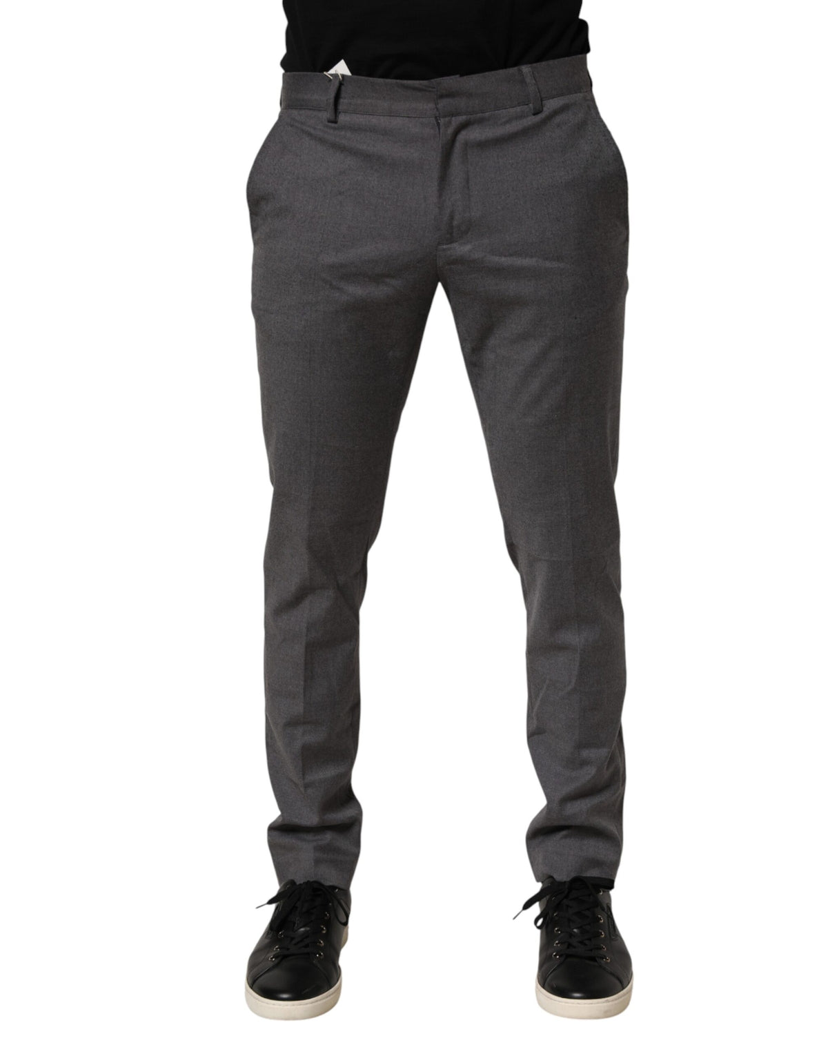 Daniele Alessandrini Gray Polyester Formal Dress Trouser Pants